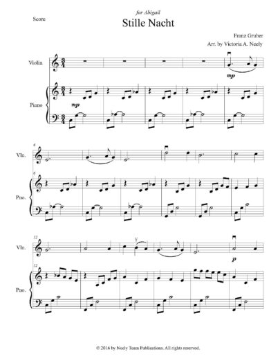 Silent Night - Violin - Image 2