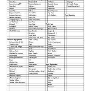 Camping Checklist