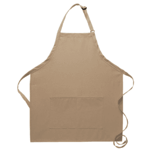 khaki bib apron