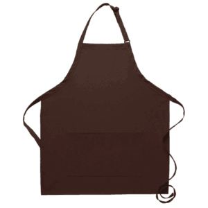 brown bib apron