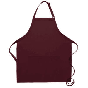 maroon bib apron