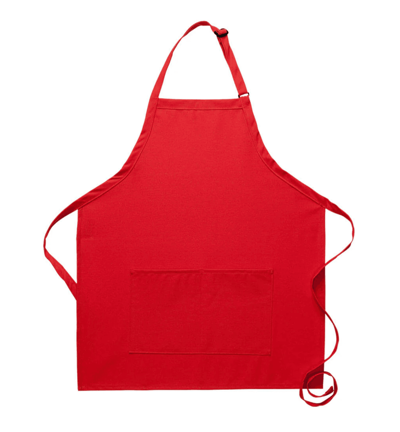 red bib apron