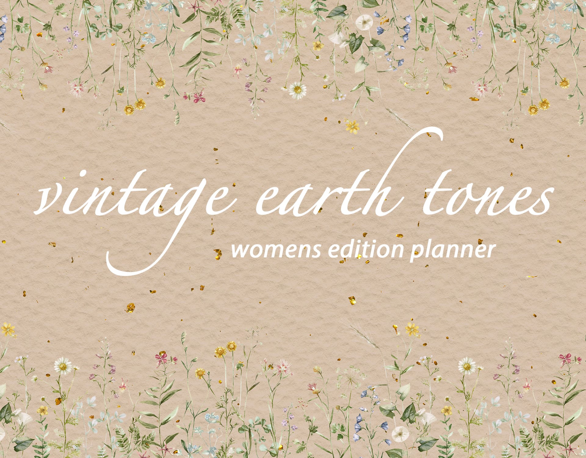 Vintage Earth Tones Womens Planner Planner